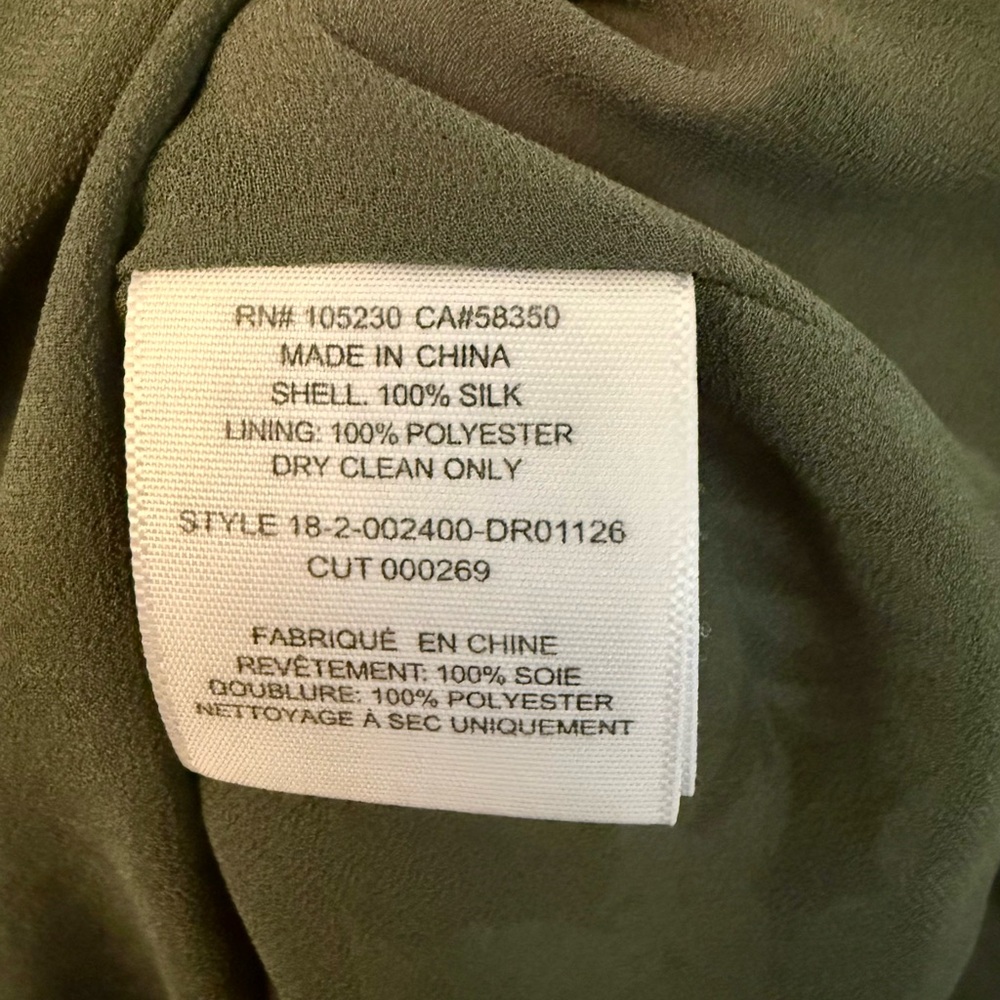 Joie Sabera 100% Silk Short Dress Olive Green Tropical Floral Spring Summer Vaca - Picture 8 of 8